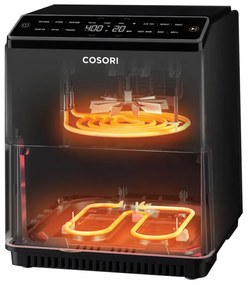 Φριτέζα ζεστού αέρα Cosori Dual Blaze™ CAF-P681S, 1700 W, 6,4 L, 12 προγράμματα, Χρονοδιακόπτης, Μαύρο