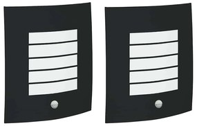 vidaXL Εξωτερικά Φωτιστικά Τοίχου 2 pcs Μαύρο 23.5 x 10.5 x 26 εκ