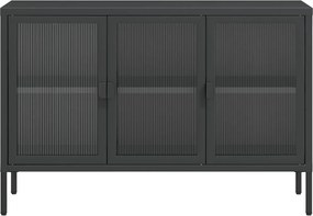 vidaXL Ντουλάπι Μαύρο 105 x 35 x 70 εκ. από Γυαλί και Ατσάλι
