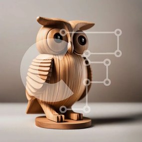 Intra Συλλεκτικό Ξύλινο Παζλ Plywood  4mm - Όμορφο ξύλινο άγαλμα κουκουβάγιας σε ξύλινη βάση Σε Ξύλινο Κουτί - Διαστάσεις Puzzle: 10x10 cm – 25 κομμάτια