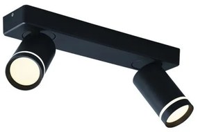 Σποτ Φωτιστικό Οροφής 2ΦΩΤΟ ΑΛΟΥΜΙΝΙΟ IP20 32X7X13,5CM DIVINO Aca-RA3632SBK-Μαύρο RA3632SBK