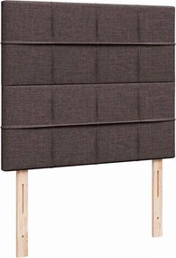 vidaXL Ottoman Κρεβάτι με Στρώμα Σκούρο Καφέ 120x200cm Ύφασμα