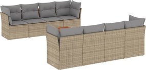 vidaXL Patio Sofa Set 8-θέσια Mix Beige and Grey