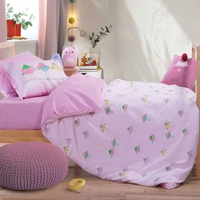 Παπλωματοθήκη Παιδική Tweet So Sweet - Lovely (Σετ 2τμχ) Pink Nef-Nef Homeware Μονό 160x240cm 100% Βαμβάκι