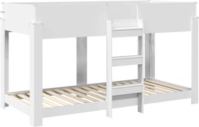 vidaXL Κρεβάτι Κουκέτα για Παιδιά Λευκό 100 x 200 cm