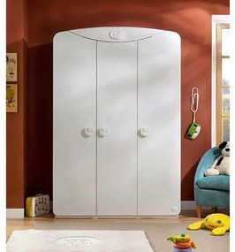Βρεφική ντουλάπα 3φυλλη  BABY COTTON  Λευκό χρώμα  CO-1002  132x59x202εκ. Cilek
