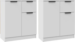 vidaXL Ντουλάπια 2 τεμ. άσπρο 60x30x70 εκ. Επεξεργασμένο Ξύλο
