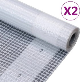 vidaXL Μουσαμάδες με Ύφανση Leno 2 τεμ. Λευκοί 2 x 3 μ. 260 γρ./μ²
