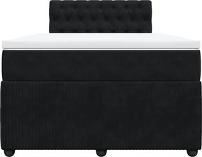 vidaXL Κρεβάτι Boxspring με Στρώμα Μαύρο 120 x 200 εκ. Βελούδινο