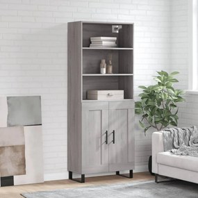 vidaXL Ντουλάπι Γκρι Sonoma 69,5 x 34 x 180 εκ. Επεξεργασμένο Ξύλο