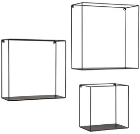 Ράφια Τοίχου Anita (Σετ 3Τμχ) 2190102 32x12x32/27x12x27/22x12x22cm Black