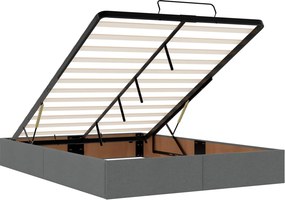 vidaXL Κρεβάτι Ottoman με στρώμα Σκούρο Γκρι 140 x 200 cm Ύφασμα