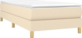 vidaXL Κρεβάτι Boxspring με Στρώμα Κρεμ 90x200 εκ.Υφασμάτινο