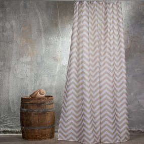 Κουρτίνα Μπάνιου (180x200) Με Κρίκους Melinen Zig Zag Beige