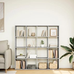 vidaXL Βιβλιοθήκη Γκρι Σκυρ. 137,5x29x137,5 εκ. Επεξεργασμένο Ξύλο
