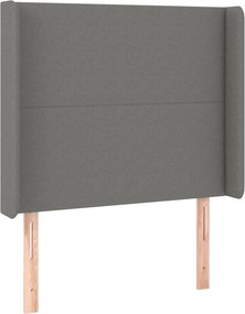vidaXL Κρεβάτι Boxspring με Στρώμα Σκούρο Γκρι 100x200 εκ. Υφασμάτινο