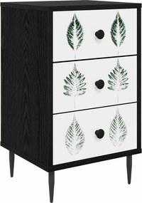 vidaXL Κομοδίνο HANAU Μαύρη Δρυς 36 x 33 x 61 εκ. Επεξεργασμένο Ξύλο