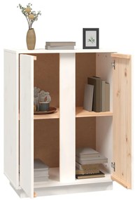 vidaXL Συρταριέρα Λευκή 60x35x80 εκ. από Μασίφ Ξύλο Πεύκου