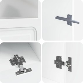 vidaXL 5 Τεμάχια LED Τηλεοπτικού Ντουλαπιού Γυαλιστερό Λευκό