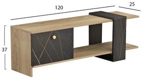 ΕΠΙΠΛΟ ΤΗΛΕΟΡΑΣΗΣ HENRIETTE HM8900.12 ΜΕΛΑΜΙΝΗ ΣΕ SONAMA-ΜΑΥΡΟ ΜΑΡΜΑΡΟ 120x25x37Υεκ. (1 Τεμμάχια)