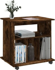 vidaXL Ντουλάπι Με Ροδάκια Καπνιστή Δρυς 60 x 45 x 60 εκ. Επεξ. Ξύλο