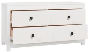 vidaXL Βοηθητικό Ντουλάπι Λευκό 100x40x54 εκ. από Μασίφ Ξύλο Πεύκου