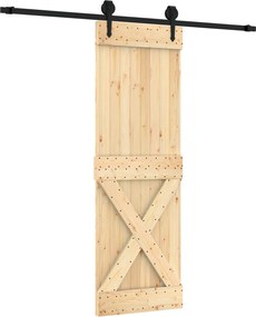 vidaXL Συρόμενη Πόρτα Φυσικό και Μαύρο 70 x 210 cm