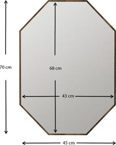 Καθρέπτης τοίχου Ursula Μegapap χρώμα καρυδί 45x2x70εκ.