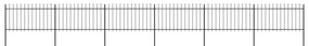vidaXL Κάγκελα Περίφραξης με Λόγχες Μαύρα 10,2 x 1 μ. από Χάλυβα
