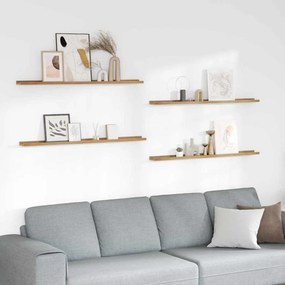 vidaXL Ράφι Τοίχου 4 τμχ. Καφέ 115 x 9 x 3 cm Επεξεργασμένο Ξύλο