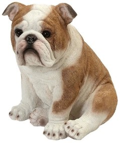 Διακοσμητική Φιγούρα Σκύλος Bulldog KUL207 20x14,5x19,5cm White-Brown Espiel Polyresin