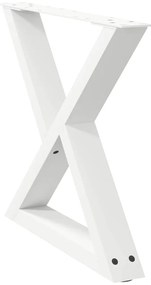 vidaXL Πόδια Τραπεζιού Σαλονιού 2 τεμ. Λευκά 60x(42-43,3) εκ. Ατσάλι