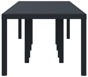 vidaXL Τραπέζι Κήπου Ανθρακί 300x100x73 εκ. Poly Rattan