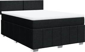 vidaXL Κρεβάτι Boxspring με Στρώμα Μαύρο 160x200 εκ. Υφασμάτινο
