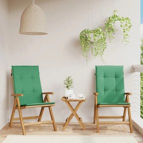 Καρέκλες Κήπου Ανακλινόμενες 2 τεμ Μασίφ Ξύλο Teak με Μαξιλάρια