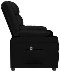 vidaXL Πολυθρόνα Ανακλινόμενη Ηλεκτρική Μαύρη από Συνθετικό Δέρμα