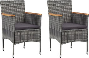 vidaXL Σετ Τραπεζαρίας Κήπου 5 Τεμαχίων Γκρι