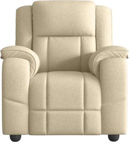 vidaXL Πολυθρόνα Μασάζ Ανακλινόμενη Κρεμ Υφασμάτινη