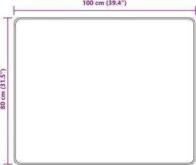 vidaXL Χαλί Runner MARSA Γκρι 100 x 80 cm Πολυέστερ και PVC