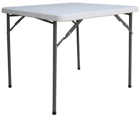 Τραπέζι catering Comfort pakoworld πτυσσόμενο σε λευκή απόχρωση 80x80x74εκ