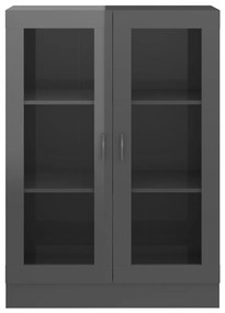 vidaXL Βιτρίνα Γυαλιστερό Γκρι 82,5 x 30,5 x 115 εκ. Μοριοσανίδα