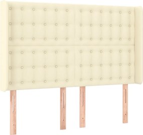 vidaXL Κρεβάτι Boxspring με Στρώμα &amp; LED Κρεμ 140x200 εκ. Συνθ. Δέρμα