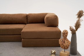 Γωνιακός Καναπές Καφέ REMELA 95x290x75