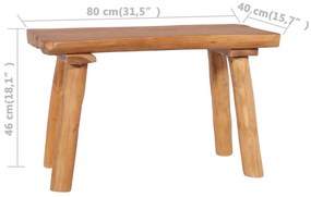 vidaXL Πάγκος Κήπου 80 εκ. από Μασίφ Ξύλο Teak