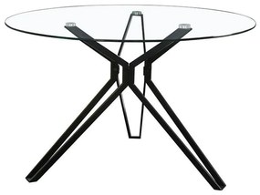 Τραπέζι Noir Black-Clear D110x75cm 02-0325 Metal, Glass