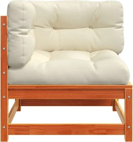 vidaXL Καναπέδες Κήπου Γωνιακοί 2 τεμ. Καφέ Μασίφ Πεύκο με Μαξιλάρια