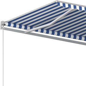vidaXL Τέντα Συρόμενη Χειροκίνητη Μπλε / Λευκό 450 x 350 εκ.