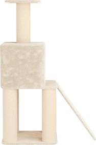 vidaXL Δέντρο γάτας με στύλους ξύρας Κρεμ 146 cm