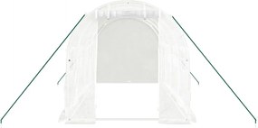 vidaXL Θερμοκήπιο με Ατσάλινο Πλαίσιο Λευκό 8 μ² 4 x 2 x 2 μ.