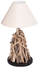 Επιτραπέζιο φωτιστικό Twiggy driftwood &amp; λευκό καπέλο Φ25x55Υ εκ.